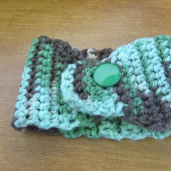 Green Coffee Mug Cover Keep It Hot Cozy Cup Sleeve Crochet Cozi Tea Drink NWT - Picture 6 of 7